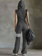 Giada · Retro Sports Tracksuit with Hood and Stripes