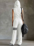 Giada · Retro Sports Tracksuit with Hood and Stripes