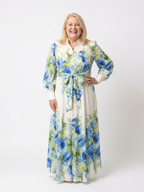 Harper | Long Sleeve Floral Button Front Maxi Dress