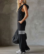 Giada · Retro Sports Tracksuit with Hood and Stripes