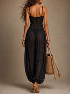 Laia™ │ Flowing Lace Halter Jumpsuit